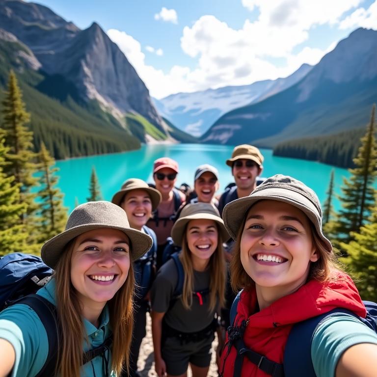 Canadian national park adventure tour group
